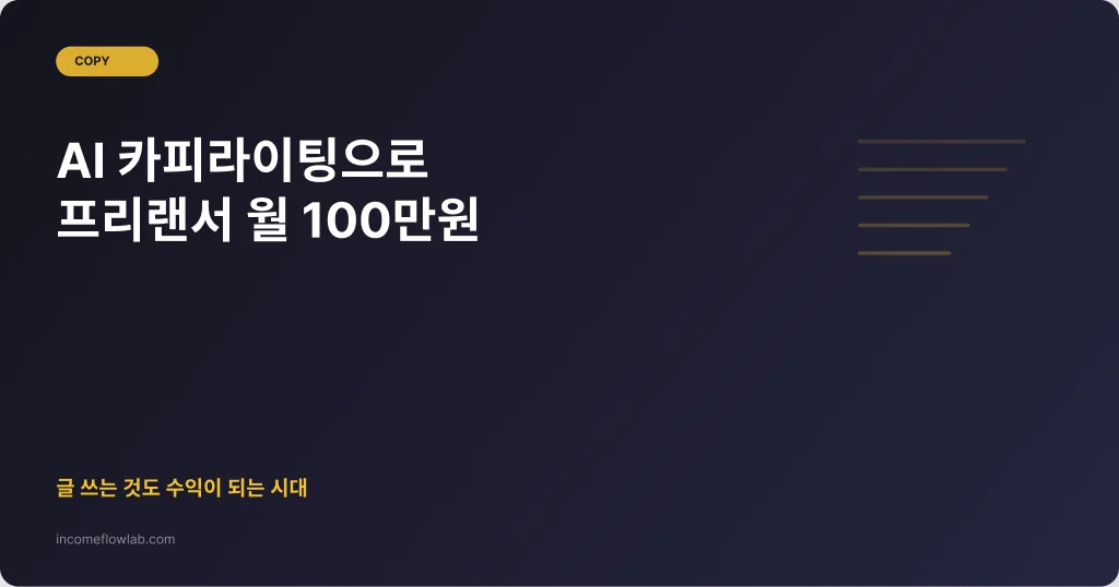 AI 카피라이팅으로 프리랜서 월 100만원 벌기 - AI 부업 정보 썸네일