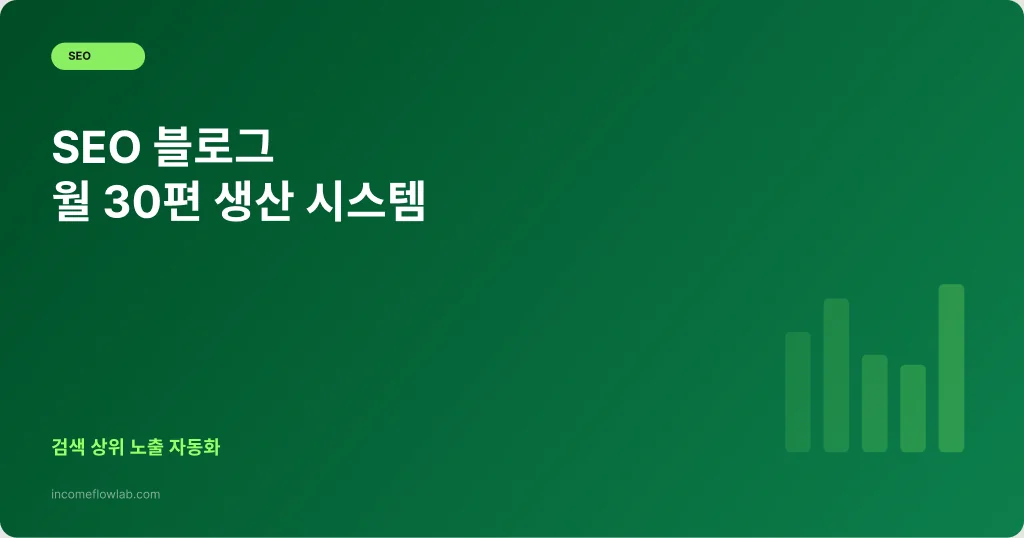 SEO 블로그 한 달에 30편 생산하는 시스템 - AI 부업 정보 썸네일